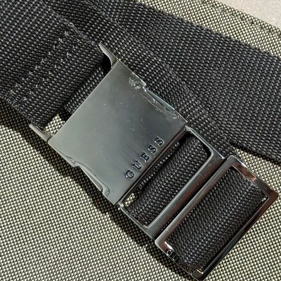 Y2K GUESS 90s Olive Green Canvas Belt Bag / Fanny Pack - Picture 6 of 7